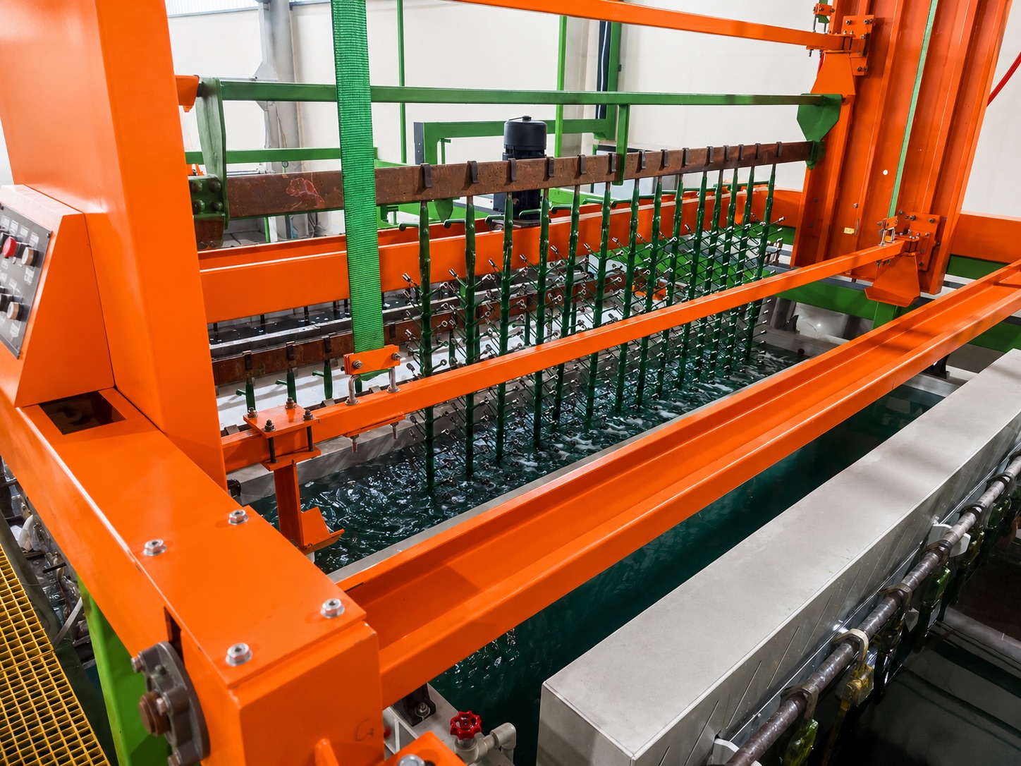 Electroplating bath line