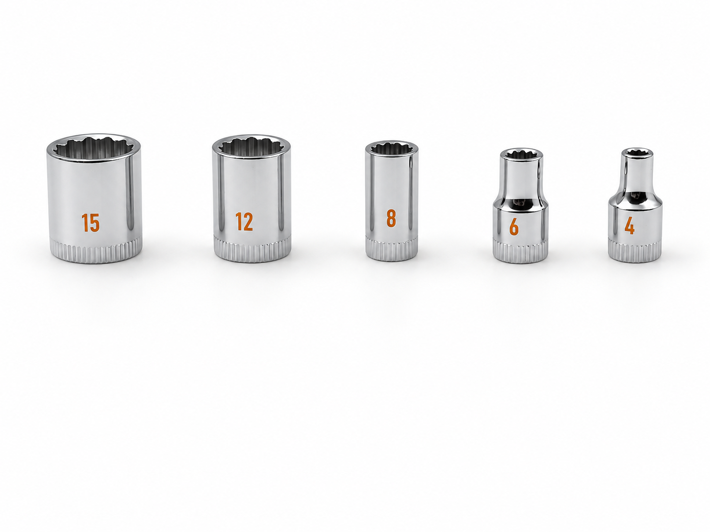 LY Tools 1/4-inch chrome 12-point short socket range