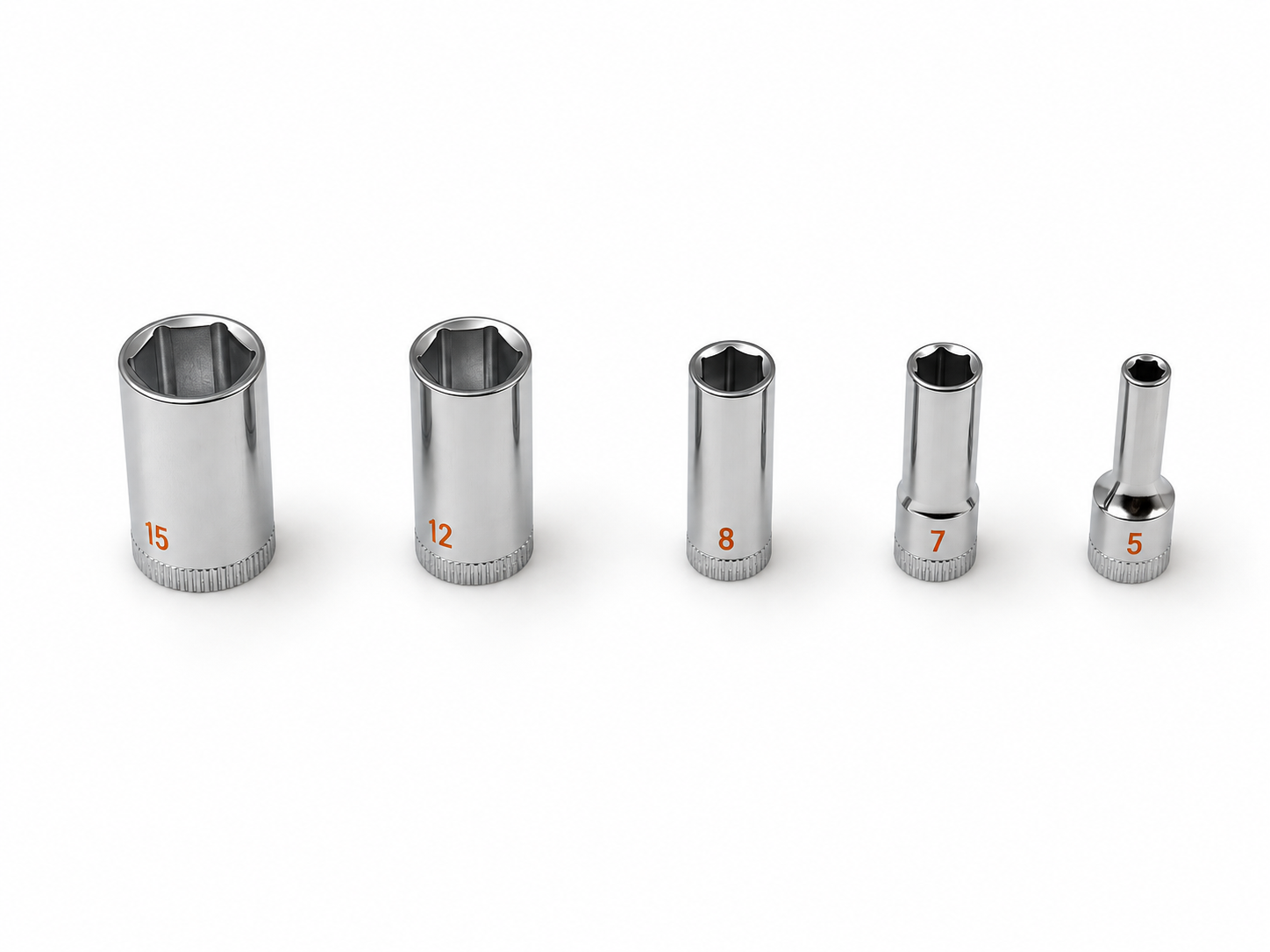 LY Tools 1/4-inch chrome 6-point mid-length socket range