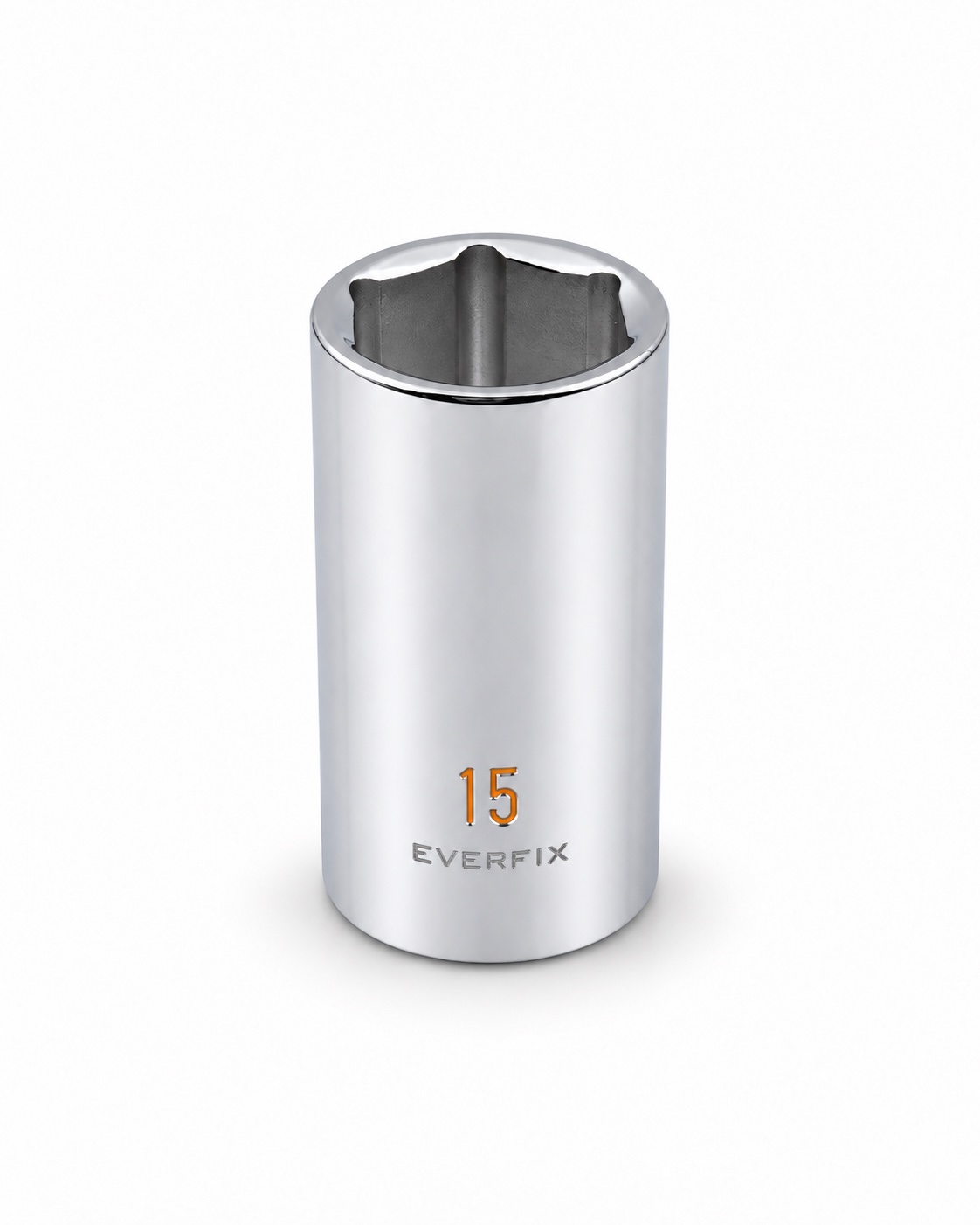 LY Tools 1/4-inch chrome 6-point mid-length socket · 15 mm